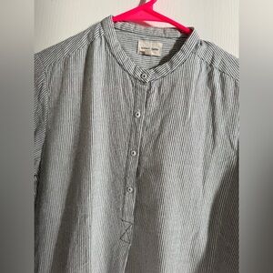 Soham Dave Gray White Striped Tunic Dress | Indian Designer | Pockets | Size M